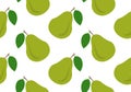 Pear seamless pattern or texture. Summer fruit background or print. Vector illustration Royalty Free Stock Photo